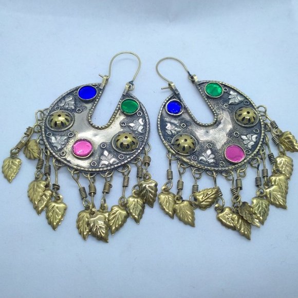 Afghan Kuchi Handmade Earring,Tribal Hoop Earrings, Ethnic Jewelry,Gift ForHer - Picture 8 of 11